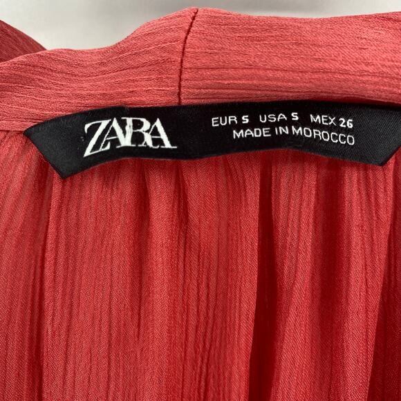 Zara Women's Pink Oversized Silky Flowy Midi Dress Size Small - Picture 3 of 11